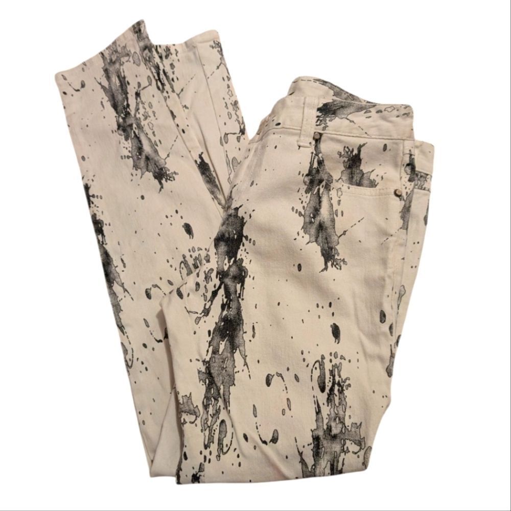 Revolve April May white & black‎ paint splatter denim jeans women size 28